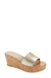 Stuart Weitzman Wedge Sandal In Platino