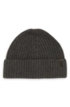 Vince Knit Merino Wool & Cashmere Beanie Hat In Charcoal