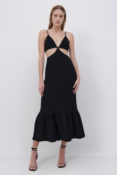 Jonathan Simkhai Ayla Embellished Knit Midi Dress In Black