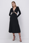 Jonathan Simkhai Kathryn Compact Rib Midi Dress In Black