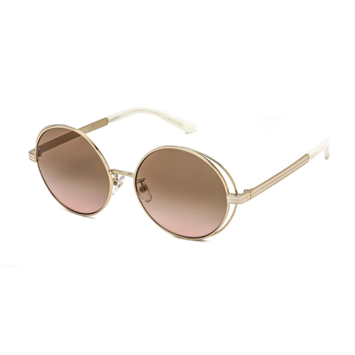 Tory Burch Rose Brown Gradient Oval Ladies Sunglasses Ty6085 330911 56 In Brown,gold Tone,pink