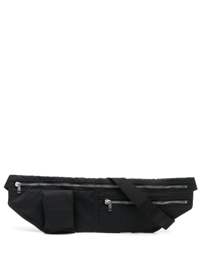Rick Owens Strobe Zip-pocket Belt Bag In Black