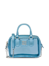 Miu Miu Metallic-effect Transparent Mini Bag In Blau