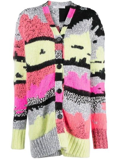 Philosophy Di Lorenzo Serafini Patchwork Knitted Cardigan In Multicolor