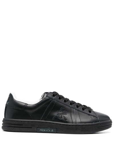 Premiata Black Russell Leather Trainers