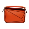 Loewe Mini Puzzle Calfskin Leather Bag In Orange