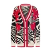 Philosophy Di Lorenzo Serafini Multicolor Inlaid Wool Oversize Cardigan Woman In Rosso