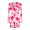Philosophy Di Lorenzo Serafini Shirt Dress With Dark Flowers Print In Rosa