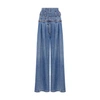 Philosophy Di Lorenzo Serafini Oversized Pants In Stone Washed Denim In Blu
