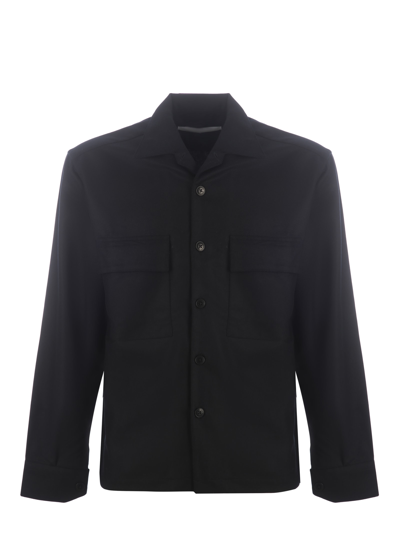 Costumein Shirt In Black Wool In Nero