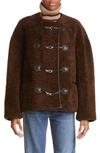 Totême Toteme Teddy Shearling Jacket Saddle Brown