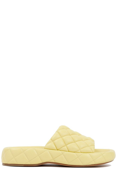 Bottega Veneta Padded Leather Sandals Shoes In Yellow