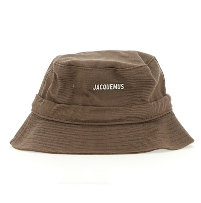 Jacquemus Le Bob Gadjo Drawstring Bucket Hat In Brown