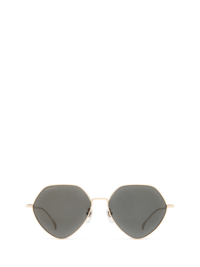 Gucci Eyewear Oval Frame Sunglasses In Gold