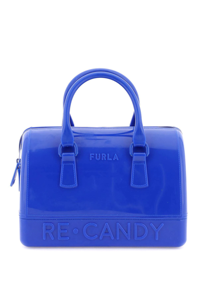 Furla Recycled Tpu Candy Boston S Bag In Blue