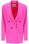 MSGM DOUBLE-BREASTED BLAZER WITH OPEN SLEEVES