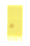 Loewe Mohair And Wool Scarf With Anagram Brooch In Yellow