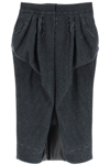 Maison Margiela Spliced Work-in-progress Midi Skirt In Grey