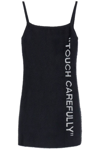 Off-white Off White Off White "touch Carefully" Mini Dress In Black