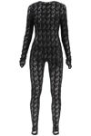Dolce & Gabbana Jacquard Stretch Lace Jumpsuit In Black