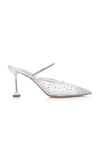 Miu Miu Crystal-embellished Pvc Mules In Silver