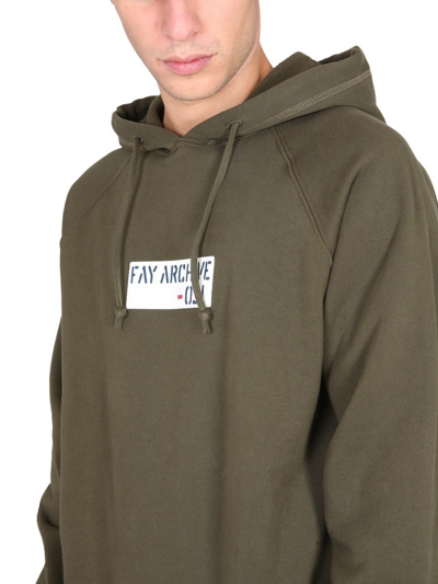 Fay Archive Hooded Sweatshirt In Green