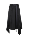 ADIDAS Y-3 YOHJI YAMAMOTO ADIDAS Y-3 YOHJI YAMAMOTO WOMEN'S BLACK OTHER MATERIALS SKIRT,HS9831NERO S