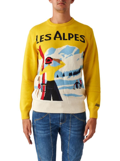 Mc2 Saint Barth Les Alpes Intarsia-knit Jumper In Yellow