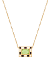 Nevernot Women's Let's Play Chess 14k Gold Topaz Necklace In Multi