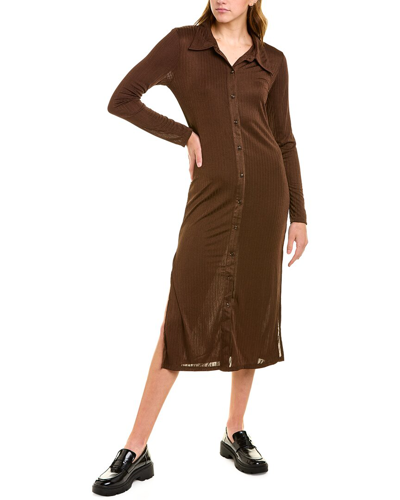 Line & Dot Camilla Ribbed Dress In Brown