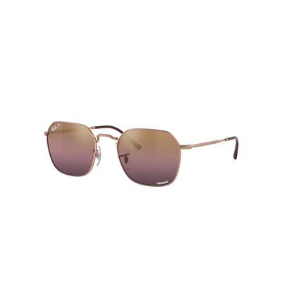 RAY BAN SUNGLASSES UNISEX JIM - ROSE GOLD FRAME RED LENSES POLARIZED 55-20