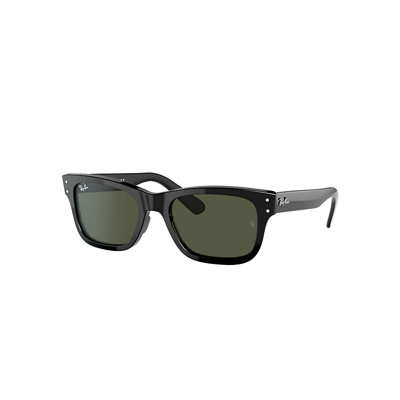 Ray Ban Burbank Sunglasses Black Frame Green Lenses 58-20