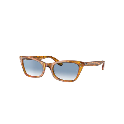 Ray Ban Lady Burbank Sunglasses Tortoise Frame Blue Lenses 55-20