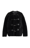 Totême Teddy Embellished Shearling Jacket In Black