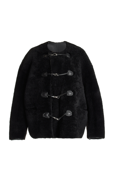 Totême Toteme Teddy Shearling Jacket In 200 Black