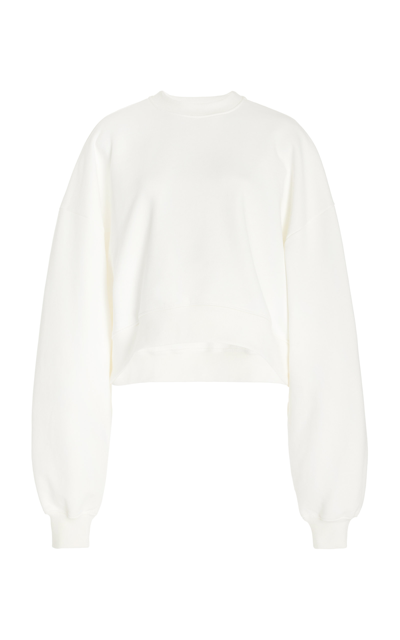 Wardrobe.nyc X Hailey Bieber Hb Cotton Fleece Sweatshirt In White