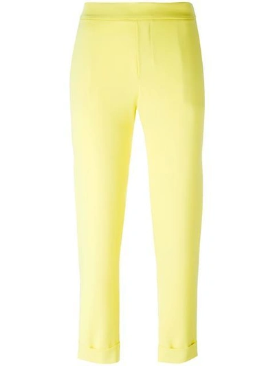 P.a.r.o.s.h Trouserera Cropped Trousers In Yellow