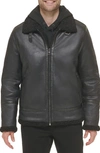 Calvin Klein Faux Suede & Faux Shearling Jacket In Black