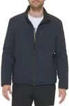 Calvin Klein Faux Shearling Lined Soft Shell Jacket In True Navy