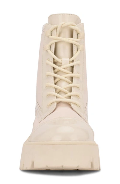 Nine West Obri Lug Sole Combat Boot In Ivory Multi