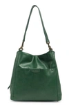 American Leather Co. Austin Leather Bucket Bag In Hunter Green