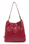 American Leather Co. Austin Leather Bucket Bag In Claret