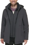 Calvin Klein Hooded Bib Jacket In Iron