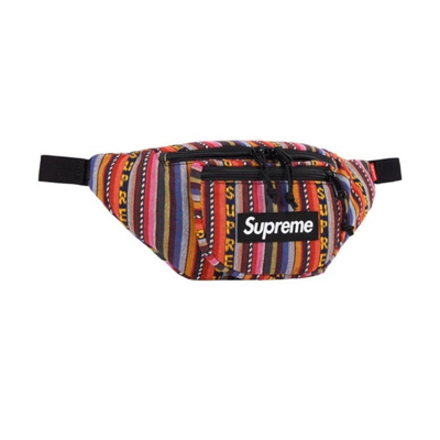 Supreme Woven Stripe Waist Bag In Multicolor