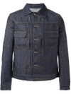 Apc Navy Veste Work Denim Jacket In Blue