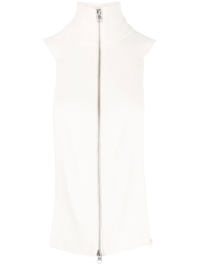 Veronica Beard High-neck Cashmere Knitted Top In Neutrals