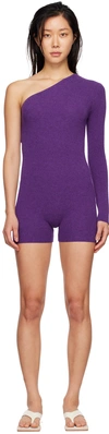 Lisa Yang Aiya One-sleeved Cashmere Playsuit In Dv Deep Violet