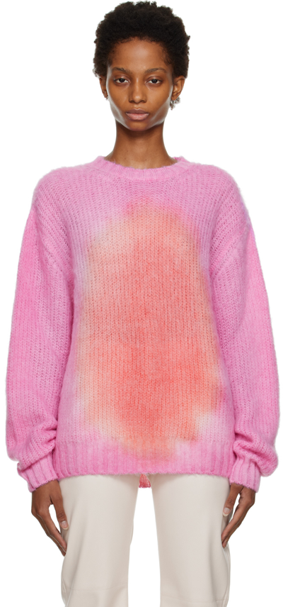 Msgm Tie-dye Ribbed Jumper In Multi-colored