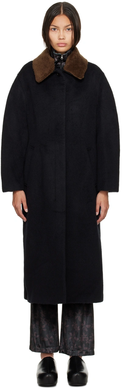 Amomento Black Brushed Coat