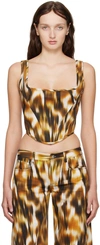 Priscavera Orange Printed Corset In Sv Savanna
